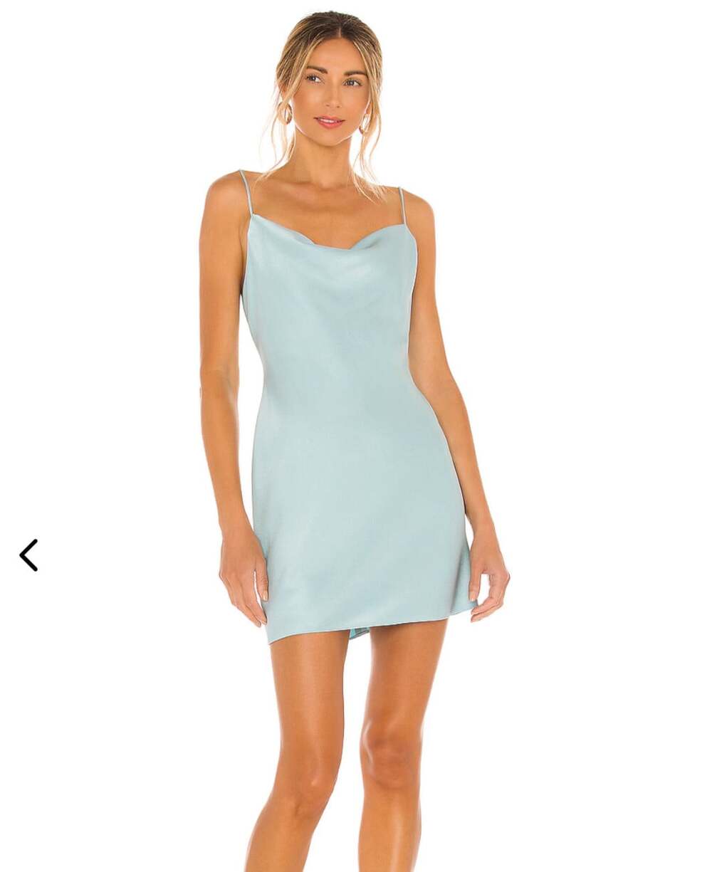 Alice + Olivia Harmony Drapey Slip Dress in Waterfall Blue Size 4